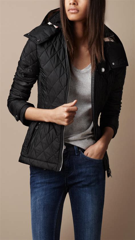 burberry hooded quilted coat|Burberry brit quilted lightweight coat.